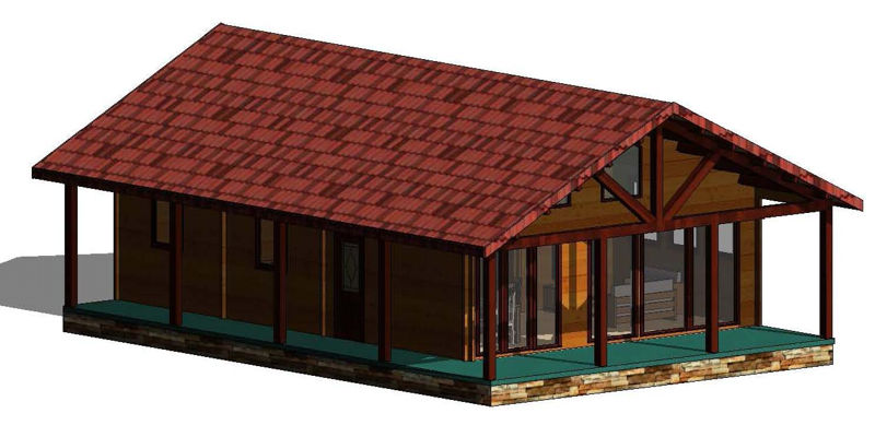 Plano 1 de casa Irrueta de 100 m2.