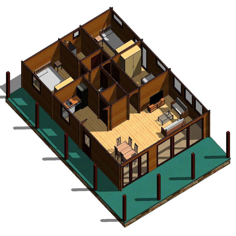 Plano 3 de casa Irrueta de 100 m2.