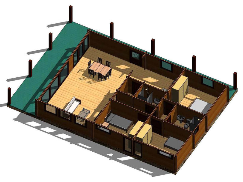 Plano 4 de casa Irrueta de 100 m2.