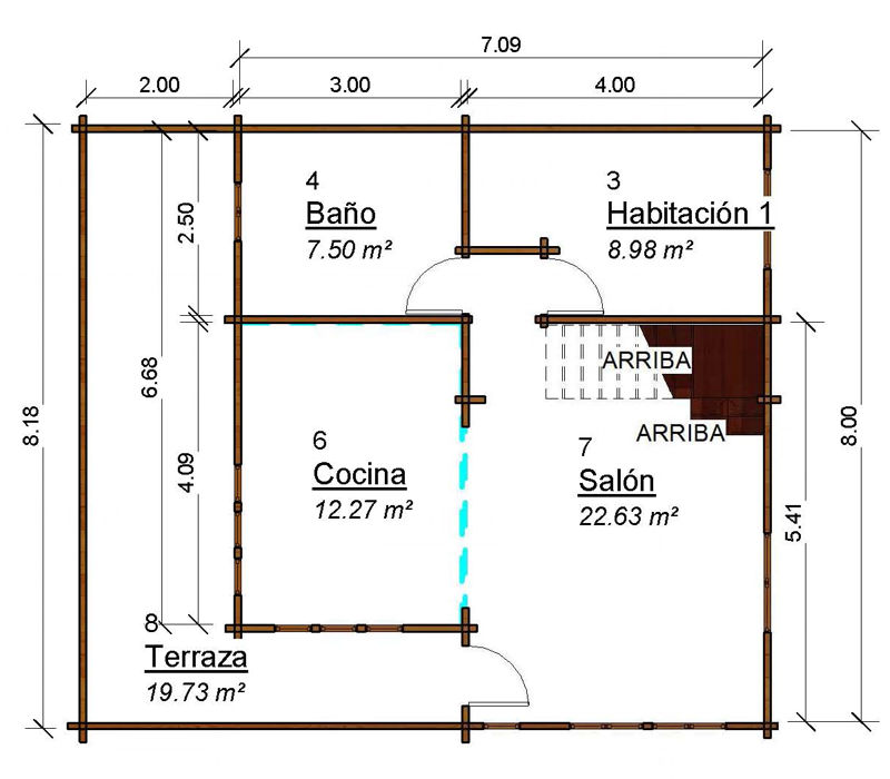 Plano 5 de casa Toledo de 125 m2.