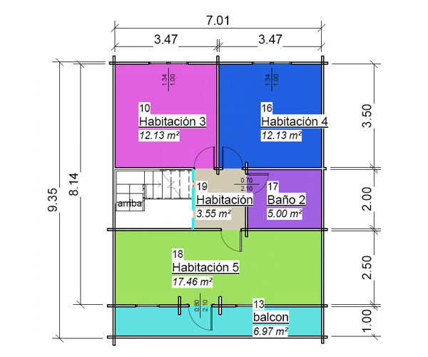 Plano 2 de casa Torrevieja de 129 m2.